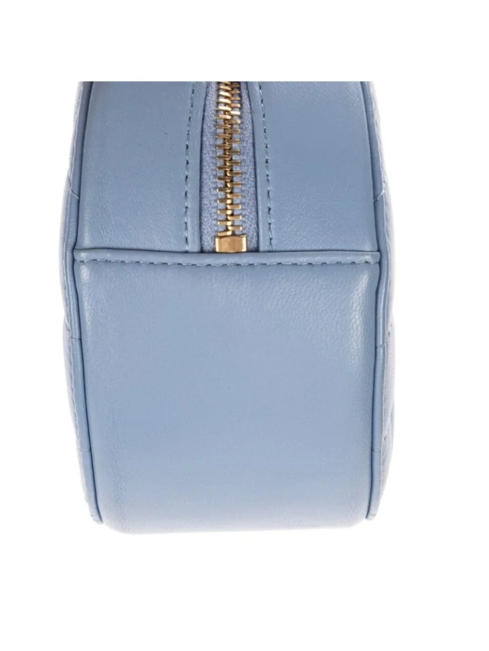 Chanel CC Round Crossbody Light Blue Canvas Lambskin
